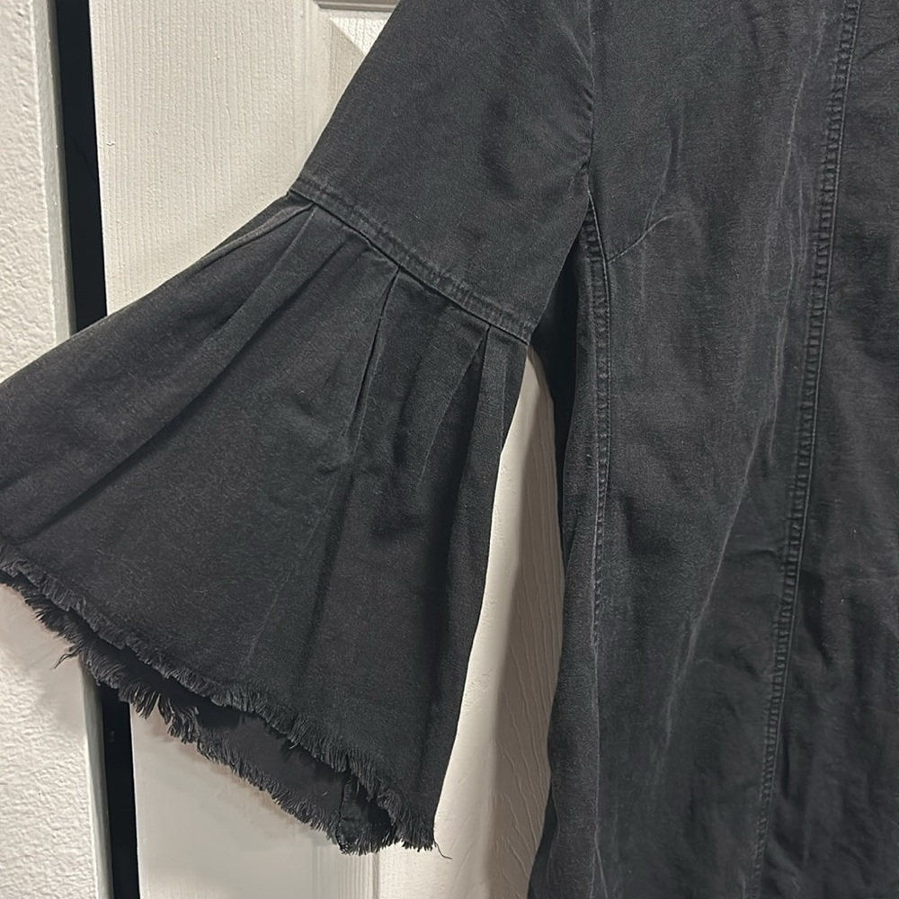 NWT Free People We the Free Reckless Life Washed Black Denim Mini Dress Size 8 - Picture 8 of 10